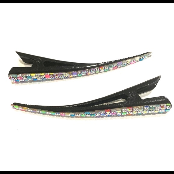 Updo Hair Clips Set Of 2 Rainbow Squares - Picture 3 of 5